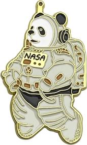 img 4 attached to 🐼 NASA Space Panda Enamel Lapel Pin - Funny Cute Animal Pins for Backpacks, Hats, Bags - Ideal Birthday Gifts & Jewelry