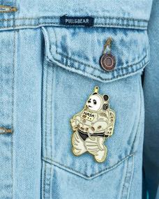 img 1 attached to 🐼 NASA Space Panda Enamel Lapel Pin - Funny Cute Animal Pins for Backpacks, Hats, Bags - Ideal Birthday Gifts & Jewelry