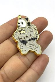 img 3 attached to 🐼 NASA Space Panda Enamel Lapel Pin - Funny Cute Animal Pins for Backpacks, Hats, Bags - Ideal Birthday Gifts & Jewelry
