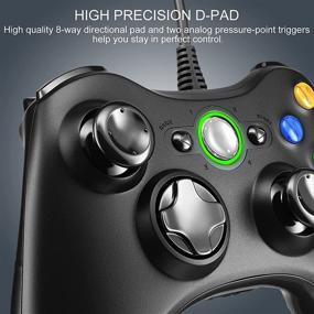 img 2 attached to 🎮 Zexrow Xbox 360 Controller - USB Wired Gamepad Joystick with Enhanced Vibration and Ergonomic Design for Xbox 360, Slim, and PC Windows 7/8/10(Black)