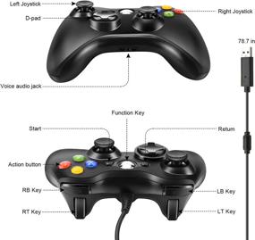 img 3 attached to 🎮 Zexrow Xbox 360 Controller - USB Wired Gamepad Joystick with Enhanced Vibration and Ergonomic Design for Xbox 360, Slim, and PC Windows 7/8/10(Black)