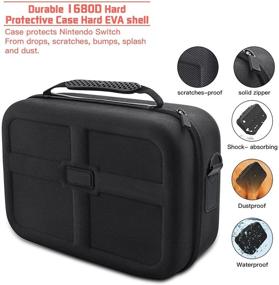 img 1 attached to 🎮 Nintendo Switch/Switch OLED Model 2021 Carrying Case - Durable Hard Shell Travel Bag for Switch Console, Pro Controller & Accessories - Portable Protective Storage Bag, Black