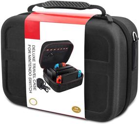 img 4 attached to 🎮 Nintendo Switch/Switch OLED Model 2021 Carrying Case - Durable Hard Shell Travel Bag for Switch Console, Pro Controller & Accessories - Portable Protective Storage Bag, Black
