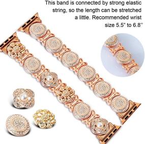 img 2 attached to TILON Stylish 2 In 1 DIY Apple Watch Band Compatible For Apple Watch 42/44Mm Series 5 4 3 2 1