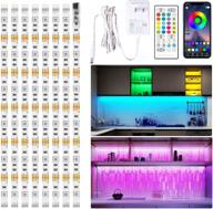 13ft rgb led strip lights with app and remote control, color changing under cabinet lighting kit for shelves, counters, bookcases, display- etl listed power adapter included (8 pcs) logo