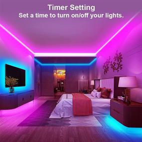img 1 attached to 13ft RGB Led Strip Lights with App and Remote Control, Color Changing Under Cabinet Lighting Kit for Shelves, Counters, Bookcases, Display- ETL Listed Power Adapter Included (8 PCS)