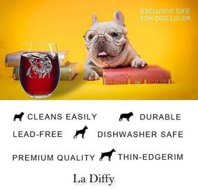 img 1 attached to 🍷 Diffy Stemless Wine Glasses - Ideal for Dog Mom Women, Wine Lovers | Perfect Gift for Fathers, Mothers Day, Wedding, Anniversary, Christmas, Birthday, Graduation | English, French, American Bulldog Ornament