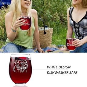 img 2 attached to 🍷 Diffy Stemless Wine Glasses - Ideal for Dog Mom Women, Wine Lovers | Perfect Gift for Fathers, Mothers Day, Wedding, Anniversary, Christmas, Birthday, Graduation | English, French, American Bulldog Ornament