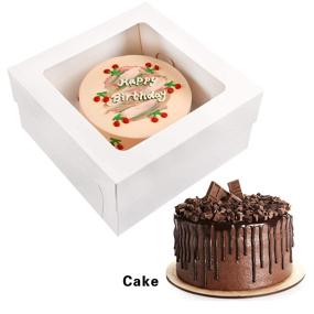 img 2 attached to 🍰 Premium Quality Moretoes 10pcs 12 Inch Cake Boxes with Window – Ideal 12x12x6 Inches White Bakery Box for Cookies, Pastries, Pie