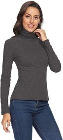 img 3 attached to VIIOO Women's Long Sleeve Turtleneck Thermal T-Shirts | Soft Fitted Cotton Pullover Tops