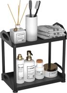 bathroom organizer countertop: 2 tier skincare, cosmetic, and perfume storage – vanity corner shelf for toiletries, kitchen spice trays included logo