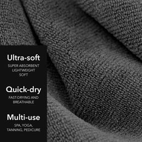 img 3 attached to 🔽 Soft & Absorbent Microfiber Salon Towel 6 Pack (6.25" x 29"), Fast Drying for Hair, Fitness, Yoga - Grey