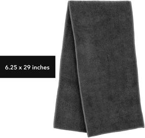 img 2 attached to 🔽 Soft & Absorbent Microfiber Salon Towel 6 Pack (6.25" x 29"), Fast Drying for Hair, Fitness, Yoga - Grey