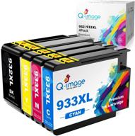 🖨️ q-image compatible ink cartridges 932/933: upgraded chips, hp officejet 6100, 6600, 6700, 7110, 7510, 7610, 7612 printer, 4 pack (black, yellow, magenta, cyan) logo