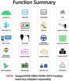 img 2 attached to Автомагнитола Android 9.0 с двойным DIN-разъемом - 10,1-дюймовая окта-кора 2G+32G с DVD/CD, GPS, Bluetooth, Wi-Fi и поддержкой подключения камеры заднего вида.