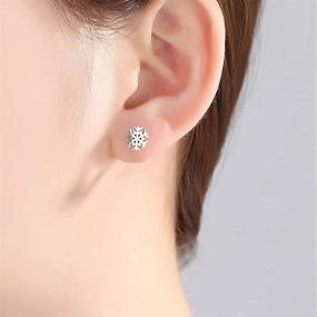 img 3 attached to ❄️ Hypoallergenic Stainless Steel Snowflake Christmas Cartilage Jewelry for Girls