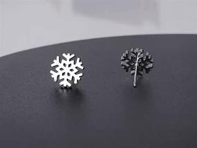 img 2 attached to ❄️ Hypoallergenic Stainless Steel Snowflake Christmas Cartilage Jewelry for Girls