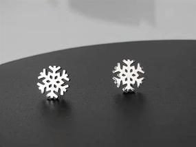 img 1 attached to ❄️ Hypoallergenic Stainless Steel Snowflake Christmas Cartilage Jewelry for Girls