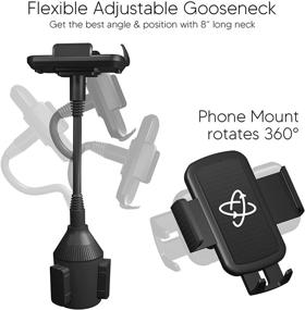 img 3 attached to 📲 Adjustable Cupholder Phone Holder for Car - Flexible Gooseneck Mount & Universal Size - Compatible with iPhone, Android, Smartphones - Black