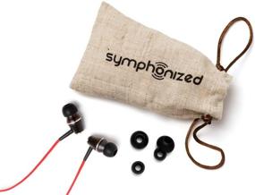 img 1 attached to 🎧 Red Symphonized XTC Premium Genuine Wood Noise-isolating In-Ear Headphones with Microphone