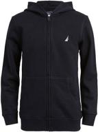 nautica boys' clothing: stylish and warm fleece zip-up hoodie sweatshirt logo