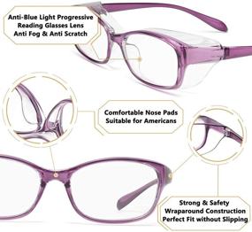 img 1 attached to 👓 LianSan Anti-Fog Anti-Blue Progressive Reading Glasses Safety Goggles - Blue Light Filter Computer Readers for Men and Women: Enhance Eye Protection and Comfort