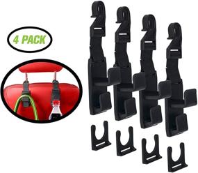 img 4 attached to 🚗 Lukling 4 Pack Car Seat Headrest Hooks - Sturdy Backseat Headrest Hanger for Handbags, Purses, Coats, and Grocery Bags with Universal Car Seat Back Headrest Bottle Holder - Strong and Durable Storage Solution