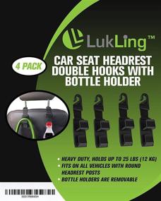 img 3 attached to 🚗 Lukling 4 Pack Car Seat Headrest Hooks - Sturdy Backseat Headrest Hanger for Handbags, Purses, Coats, and Grocery Bags with Universal Car Seat Back Headrest Bottle Holder - Strong and Durable Storage Solution
