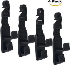 img 1 attached to 🚗 Lukling 4 Pack Car Seat Headrest Hooks - Sturdy Backseat Headrest Hanger for Handbags, Purses, Coats, and Grocery Bags with Universal Car Seat Back Headrest Bottle Holder - Strong and Durable Storage Solution