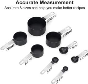 img 3 attached to 🥄 Stackable Stainless Steel Handle Measuring Cups and Spoons Set - 8 Piece | Ideal for Baking and Cooking | Measure Dry or Liquid Ingredients | Kitchen Measuring Sets for Better Accuracy