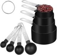 🥄 stackable stainless steel handle measuring cups and spoons set - 8 piece | ideal for baking and cooking | measure dry or liquid ingredients | kitchen measuring sets for better accuracy logo