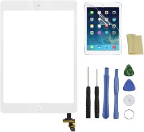 img 4 attached to 📱 White Touch Screen for iPad Mini 1 2 Retina - Digitizer with IC Chip, Home Button, Camera Holder + 7 Tools and Adhesive Tape Pre-installed by Tongyin