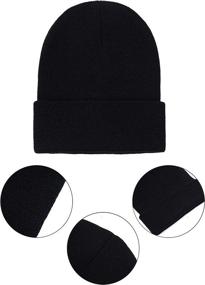 img 3 attached to 🧣 Warm Knit Cuff Skull Beanie Cap for Men or Women - Cooraby Winter Hat