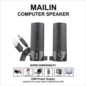 img 3 attached to 🔊 Mailin Detachable Computer Speaker – Powerful 5W USB-Powered Laptop Speaker with Volume Control (Black)