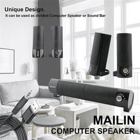 img 2 attached to 🔊 Mailin Detachable Computer Speaker – Powerful 5W USB-Powered Laptop Speaker with Volume Control (Black)