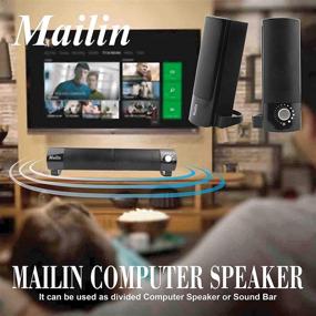 img 1 attached to 🔊 Mailin Detachable Computer Speaker – Powerful 5W USB-Powered Laptop Speaker with Volume Control (Black)