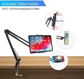 img 2 attached to 📸 Enhanced Webcam Stand and Tablet/Phone Holder with Ring Light: Ideal for Logitech C922 C930e C920S C920 C615 C960 Brio 4K, Tablet & Smart Phone