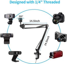img 3 attached to 📸 Enhanced Webcam Stand and Tablet/Phone Holder with Ring Light: Ideal for Logitech C922 C930e C920S C920 C615 C960 Brio 4K, Tablet & Smart Phone