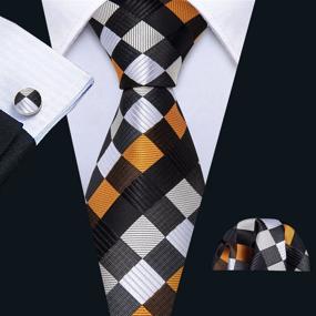 img 2 attached to 👔 Barry Wang Men's Black Formal Business Necktie: Enhancing Your Look with Stylish Accessories and Ties, Including Cummerbunds & Pocket Squares