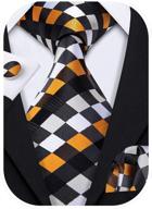 👔 barry wang men's black formal business necktie: enhancing your look with stylish accessories and ties, including cummerbunds & pocket squares logo