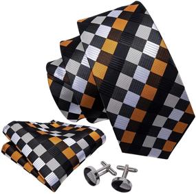 img 3 attached to 👔 Barry Wang Men's Black Formal Business Necktie: Enhancing Your Look with Stylish Accessories and Ties, Including Cummerbunds & Pocket Squares