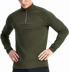 img 3 attached to 🏃 Zengjo Men's Running Shirt Long Sleeve - 1/4 Zip Pullover