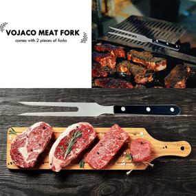 img 3 attached to 🍖 Набор из двух Вилок для резки мяса VOJACO из нержавеющей стали 10 дюймов для барбекю, гриля, сервировки, приготовления пищи и жарки