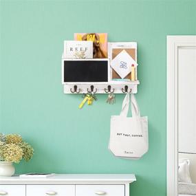 img 3 attached to Urban Deco Mail Organizer Wall Mount Mail Sorter With 8 Key Hooks