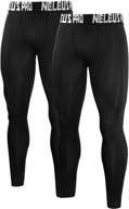 men's active compression 🏃 running tights leggings - neleus clothing logo