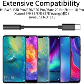 img 1 attached to 🎧 Адаптер USB C на 3,5 мм для наушников - совместим с Huawei P30 / P20 / Mate 10 / Mate 20 Pro, Pixel 4/3/2 / XL, Samsung Galaxy S20 / S20 + / S10 / S9 / Note 10, Xiaomi 9 8 и т. д. - ЧЕРНЫЙ