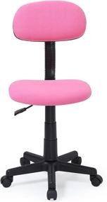 img 3 attached to 💕 Versatile and Stylish: Hodedah Pink Armless Task Chair with Adjustable Height and Swivel Functionality