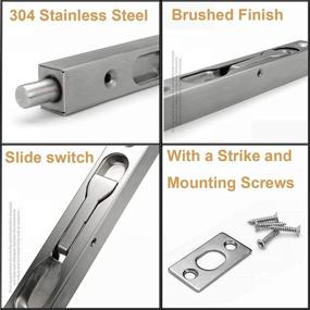 img 1 attached to 🔒 Satin Nickel Brushed 6 Inch AR-House Sus-304 Stainless Steel Security Door Guard Lever Action Flush Bolt Latch Slide Bolt Lock: Enhanced Protection