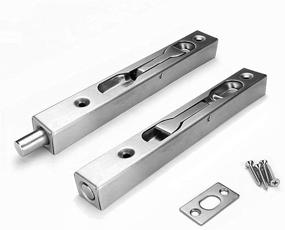 img 2 attached to 🔒 Satin Nickel Brushed 6 Inch AR-House Sus-304 Stainless Steel Security Door Guard Lever Action Flush Bolt Latch Slide Bolt Lock: Enhanced Protection