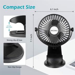 img 3 attached to 🌬️ Portable Mini Clip-on Fan for Stroller - Battery Operated, Rechargeable 2500mAh Battery, USB Power - Ideal for Office, Outdoor, and Travel Use